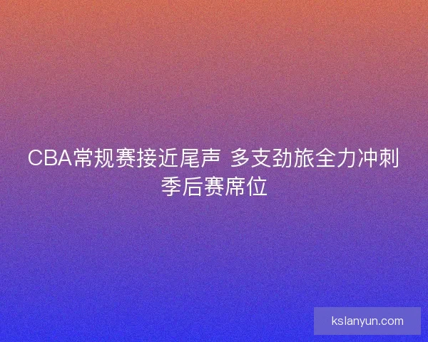 CBA常规赛接近尾声 多支劲旅全力冲刺季后赛席位